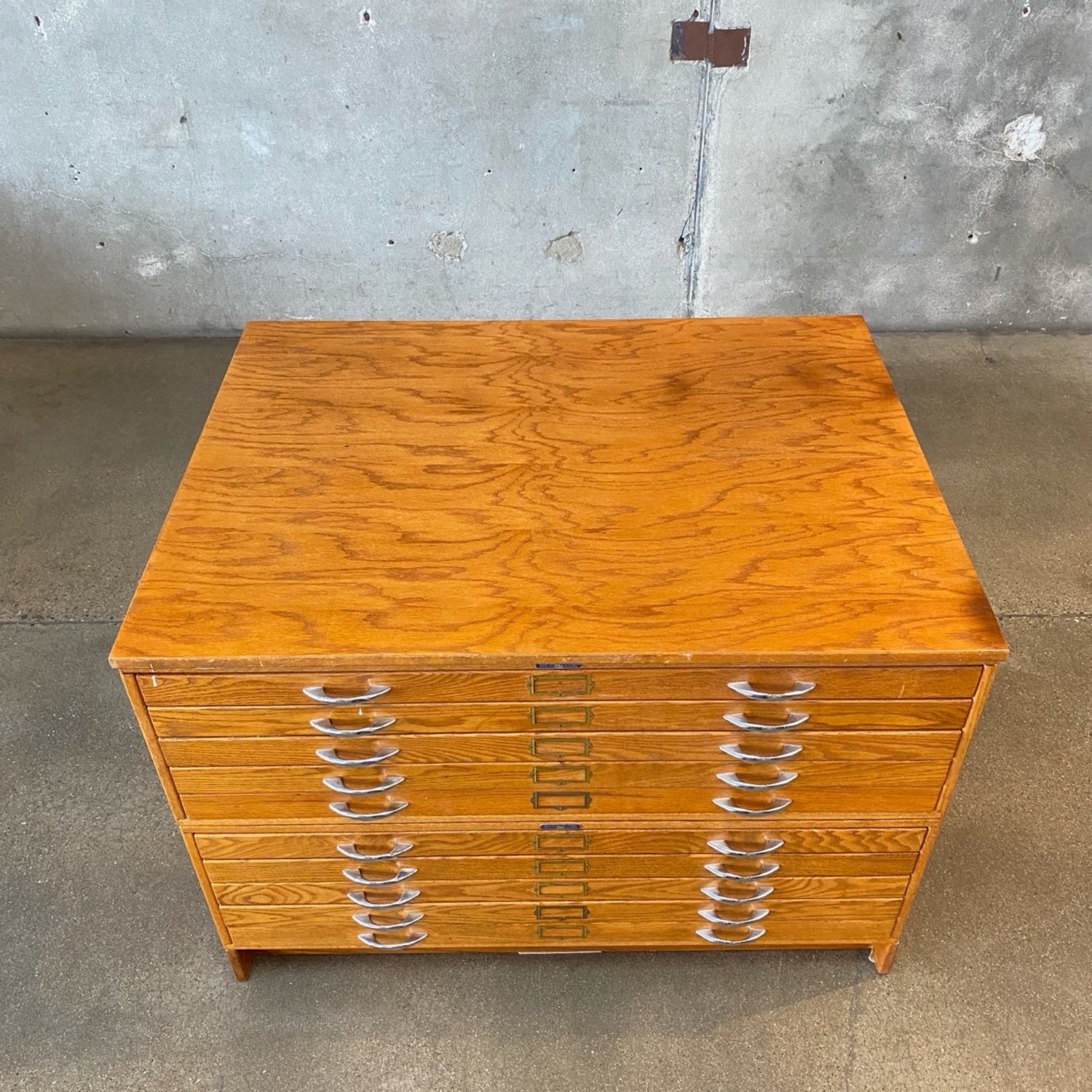 Mayline Vintage Oak Art Flat File Cabinet  - image-8