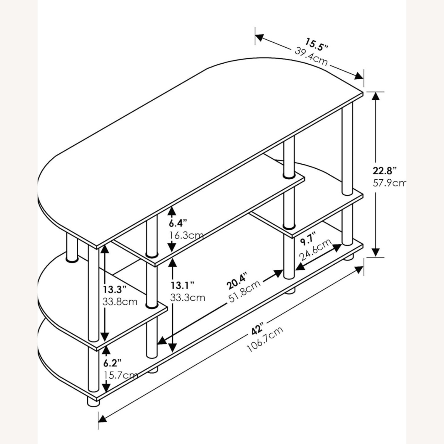Furinno Dark Gray Wood Coffee Table - image-2