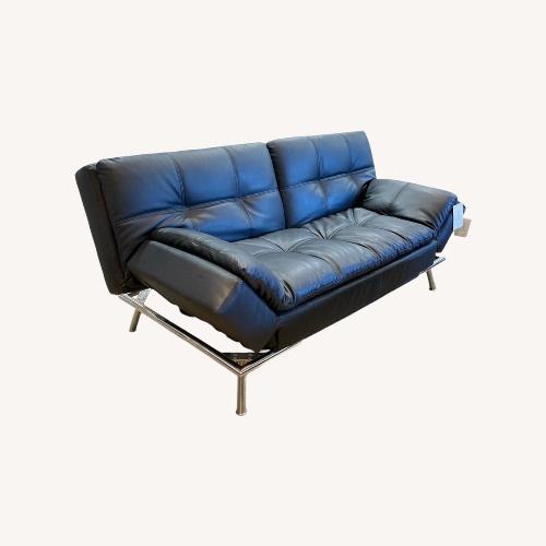 Used Folding Faux Leather Futon Sofa Furniture for sale on AptDeco