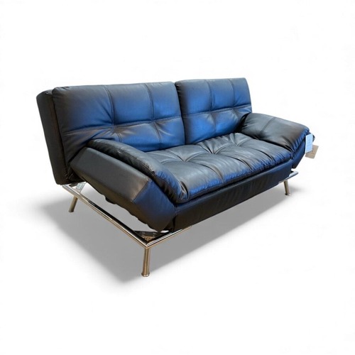 Used Folding Faux Leather Futon Sofa Furniture for sale on AptDeco