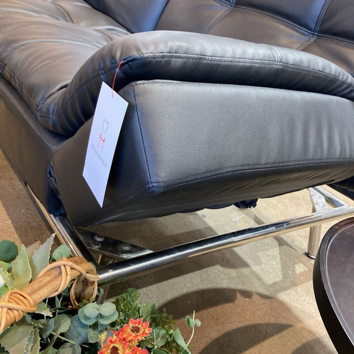 Folding Faux Leather Futon Sofa Furniture - image-9