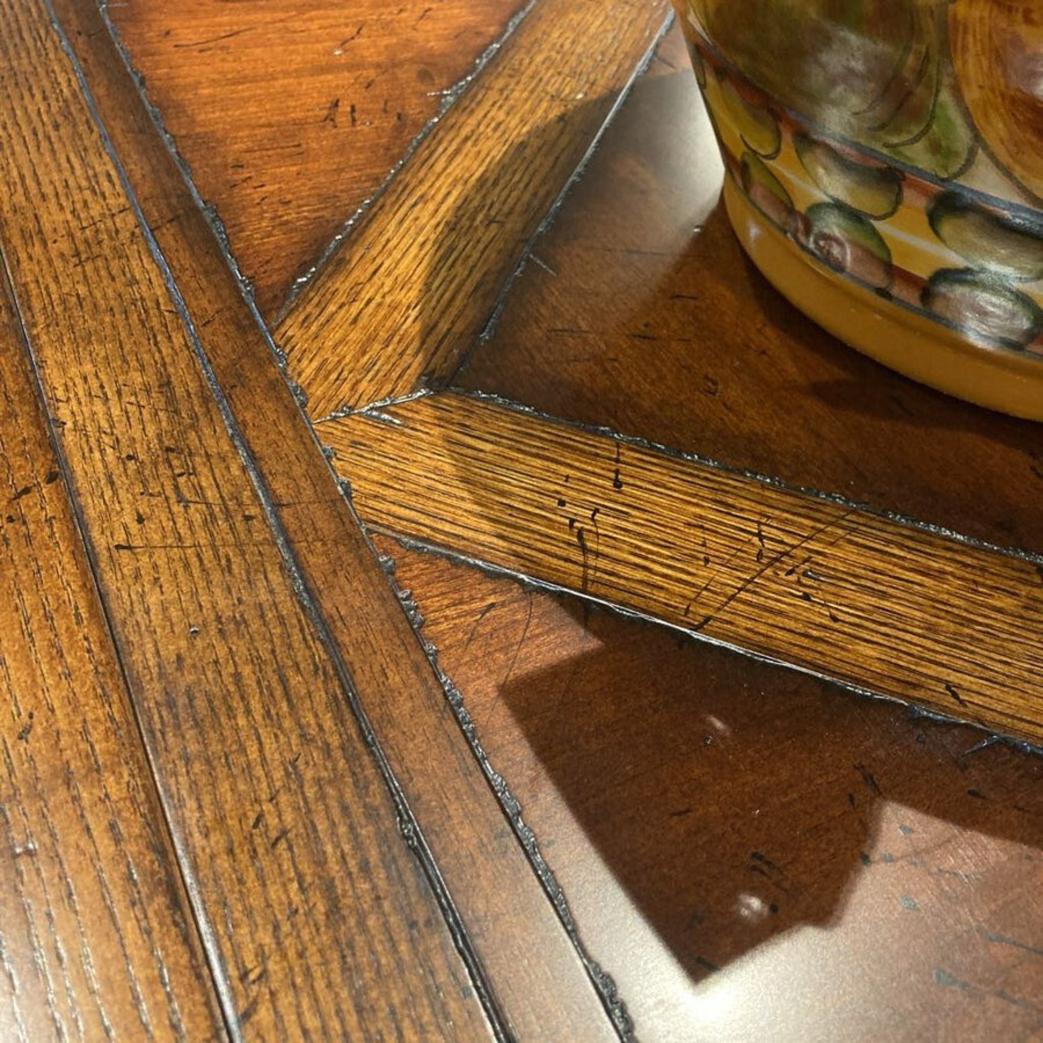 Solid Wood Parquet Style Dining Table - image-9