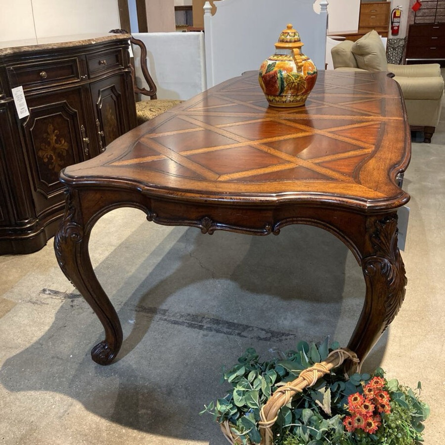 Solid Wood Parquet Style Dining Table - image-3