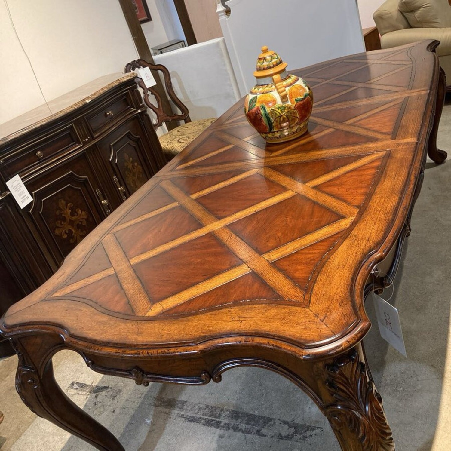 Solid Wood Parquet Style Dining Table - image-4