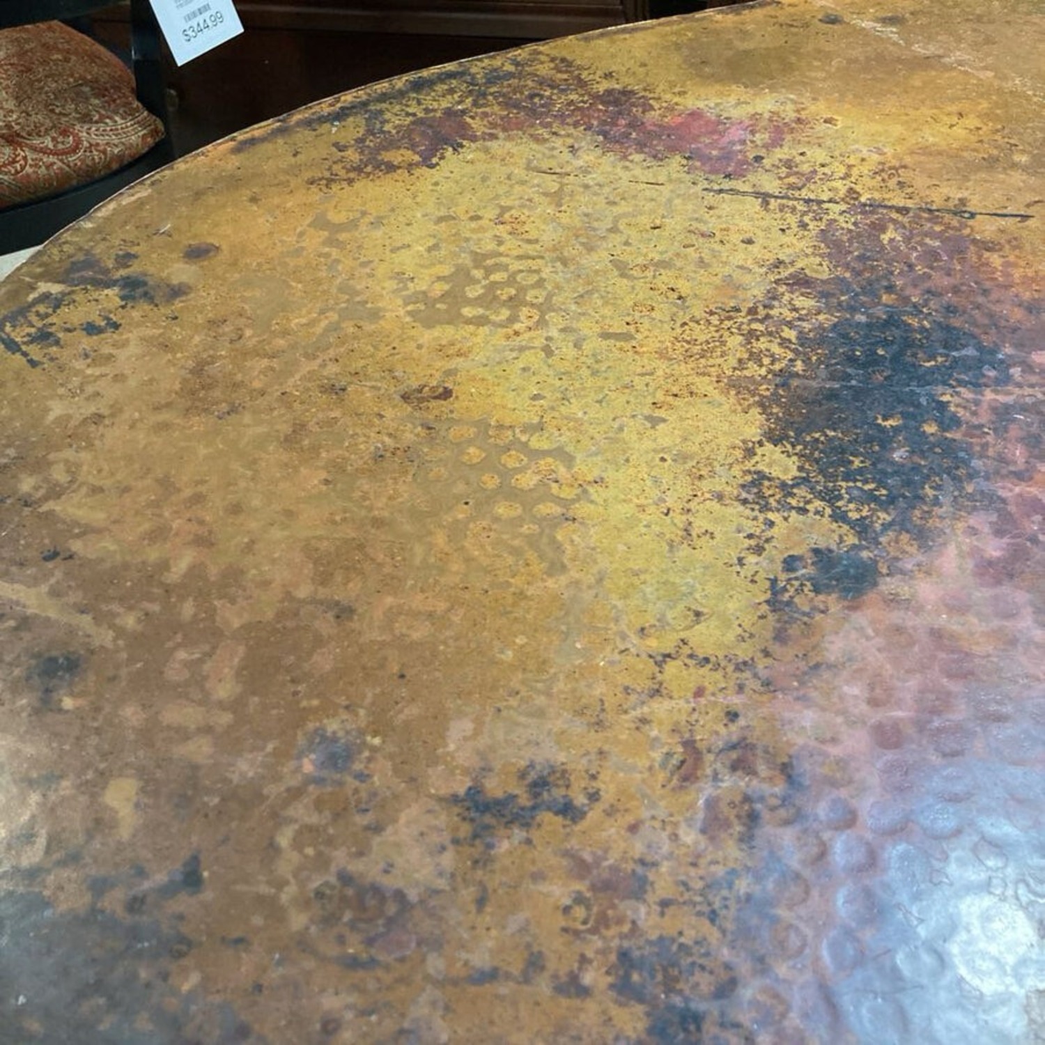 Arabesque Hammered Iron & Copper Oval Dining Table - image-7