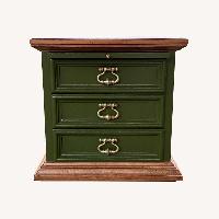 Drexel Valero Green Wood Nightstands