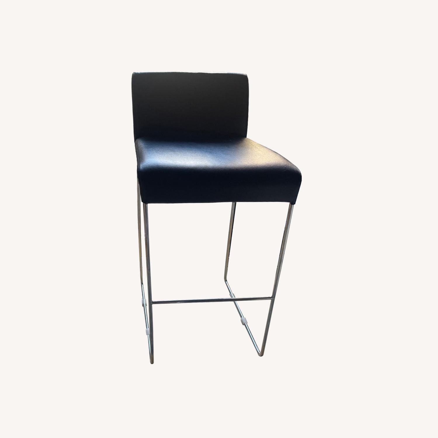 Design Within Reach Black Leather Stools - image-0