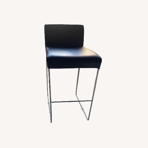Used Design Within Reach Black Leather Stools for sale on AptDeco
