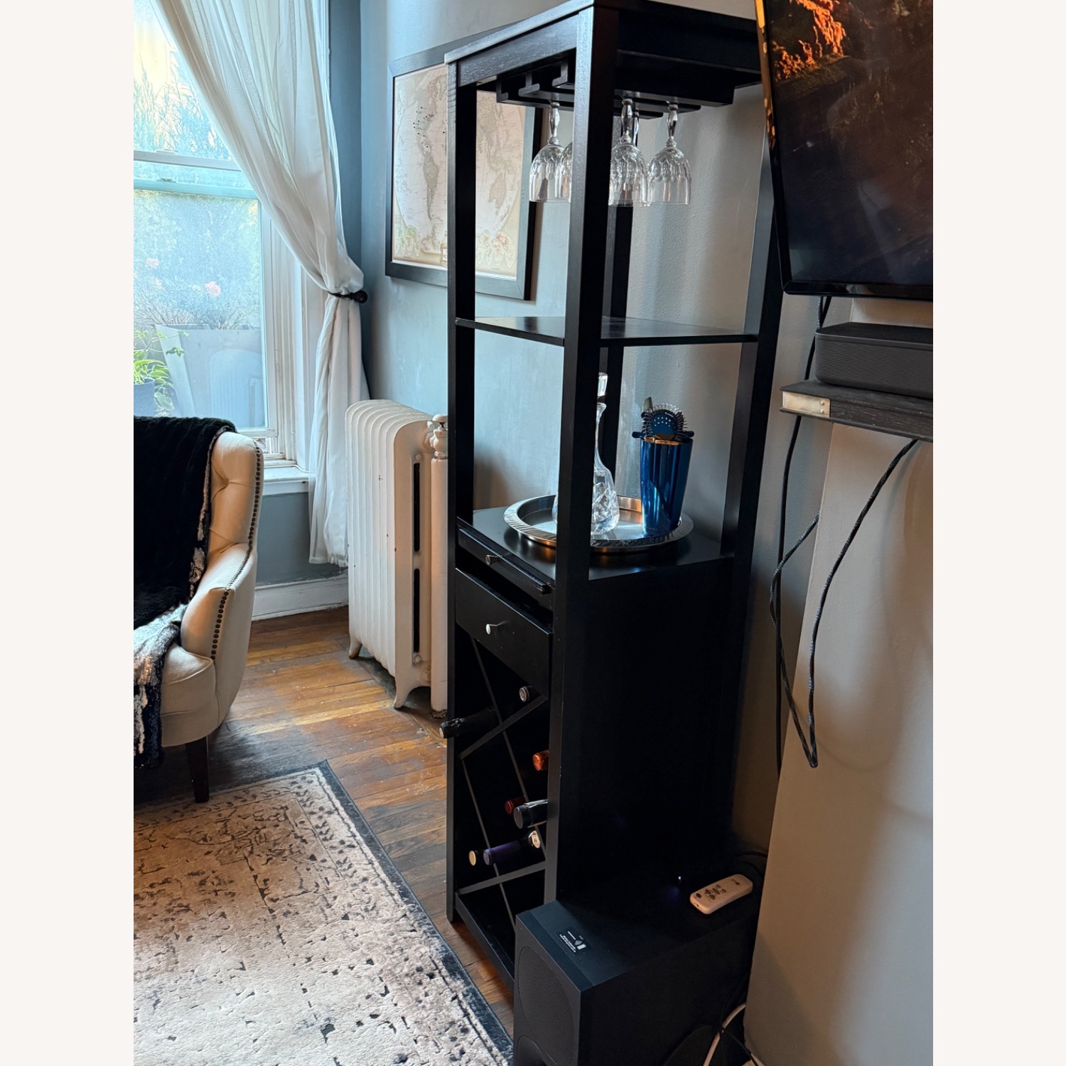 Black Wood Bar Stand  - image-2