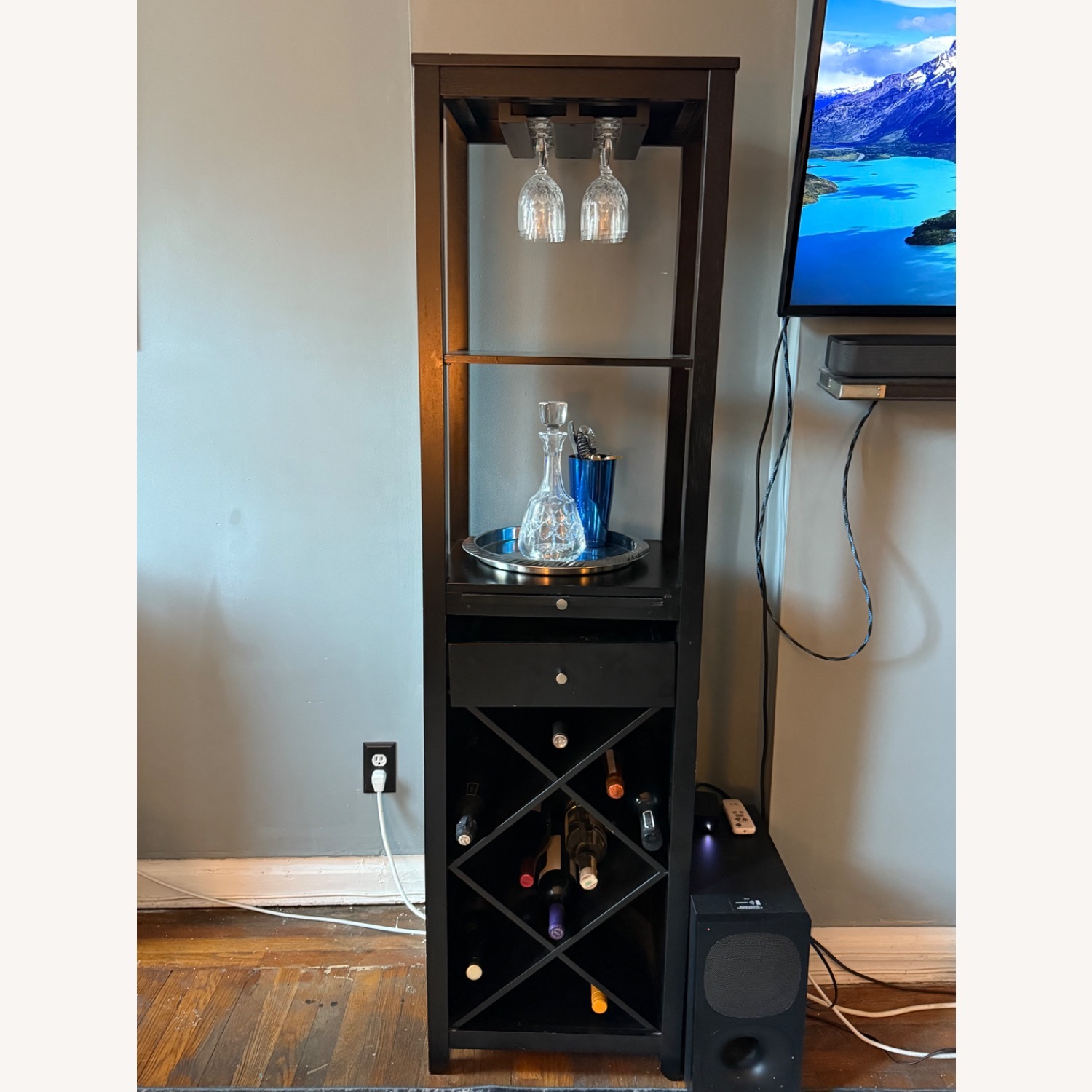 Black Wood Bar Stand  - image-1