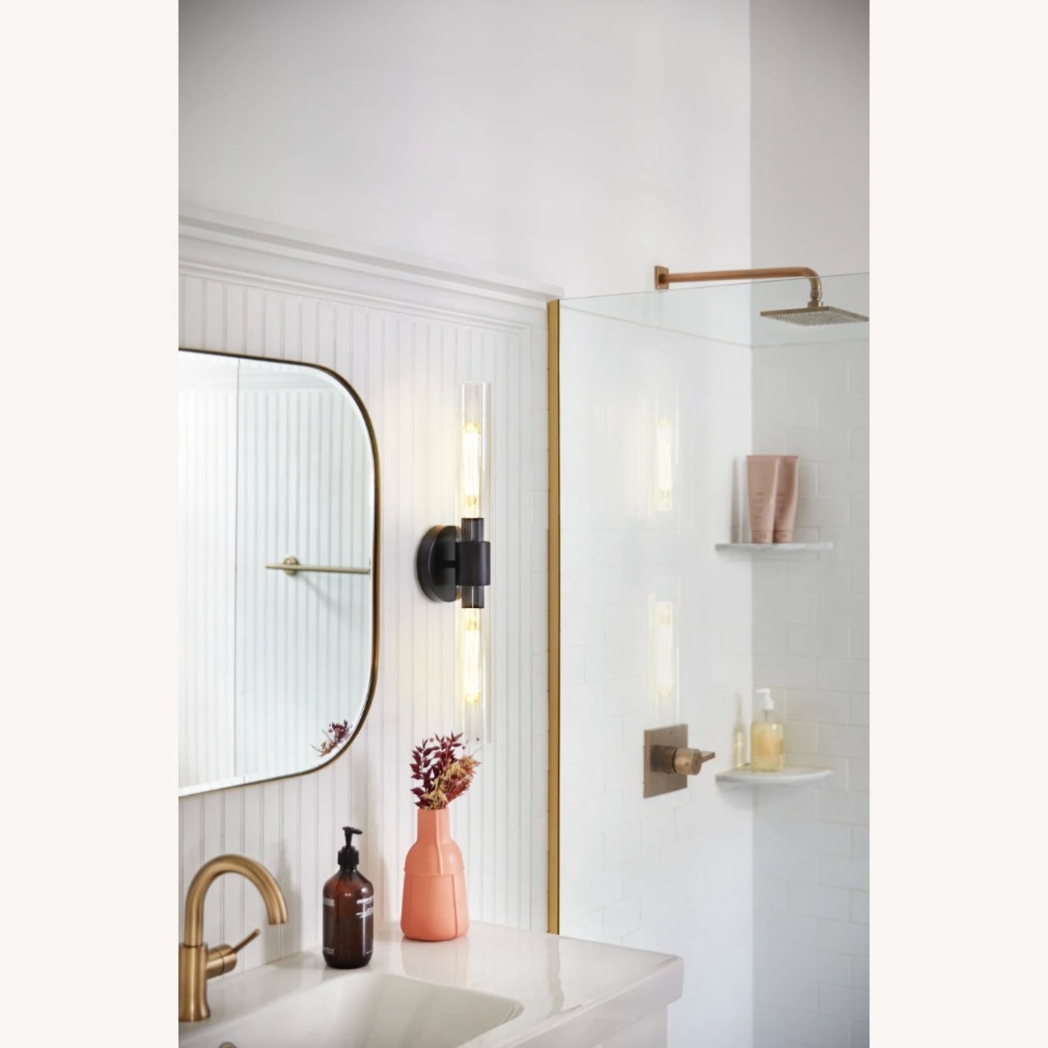 Modern Black Steel Bathroom Vanity Light (24”) - image-5