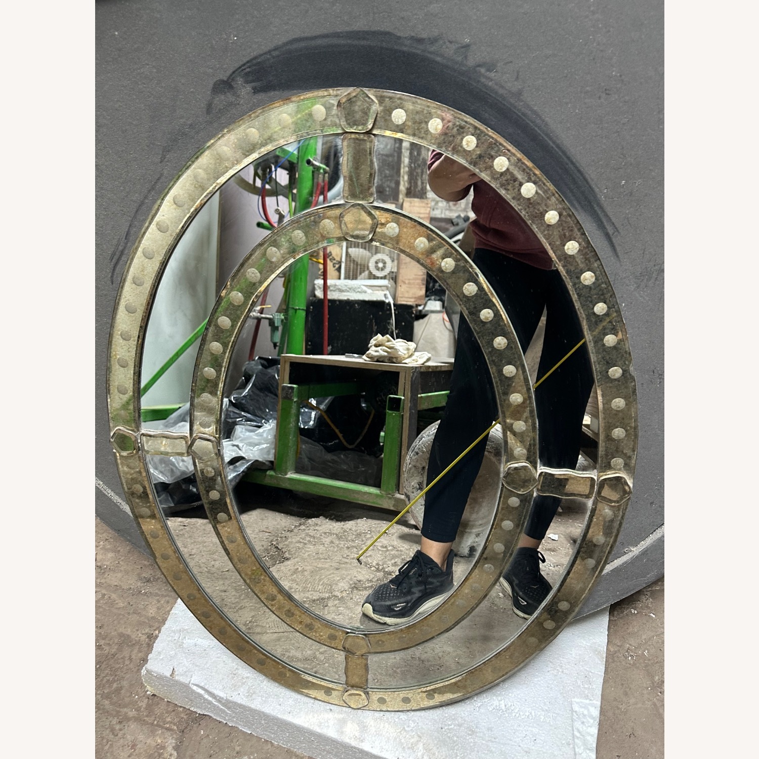 Antique Silver Glass Wall Mirror - image-2