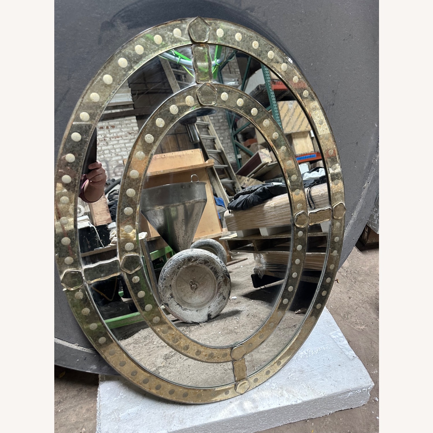 Antique Silver Glass Wall Mirror - image-9