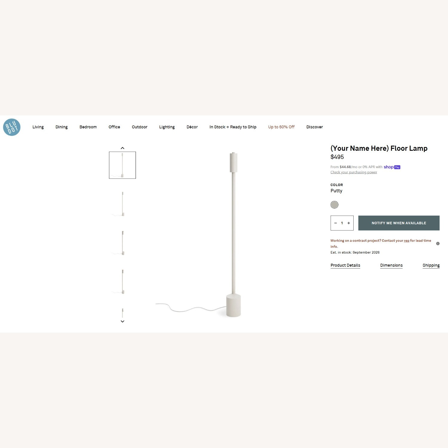 Blu Dot (Your Name Here) Metal Floor Lamp - image-1