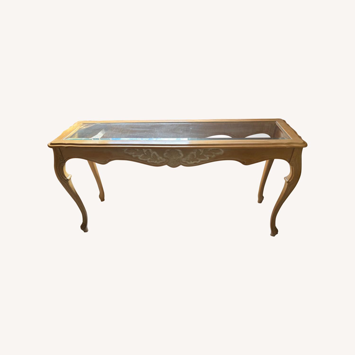 Light Brown Wood Side Table - image-0