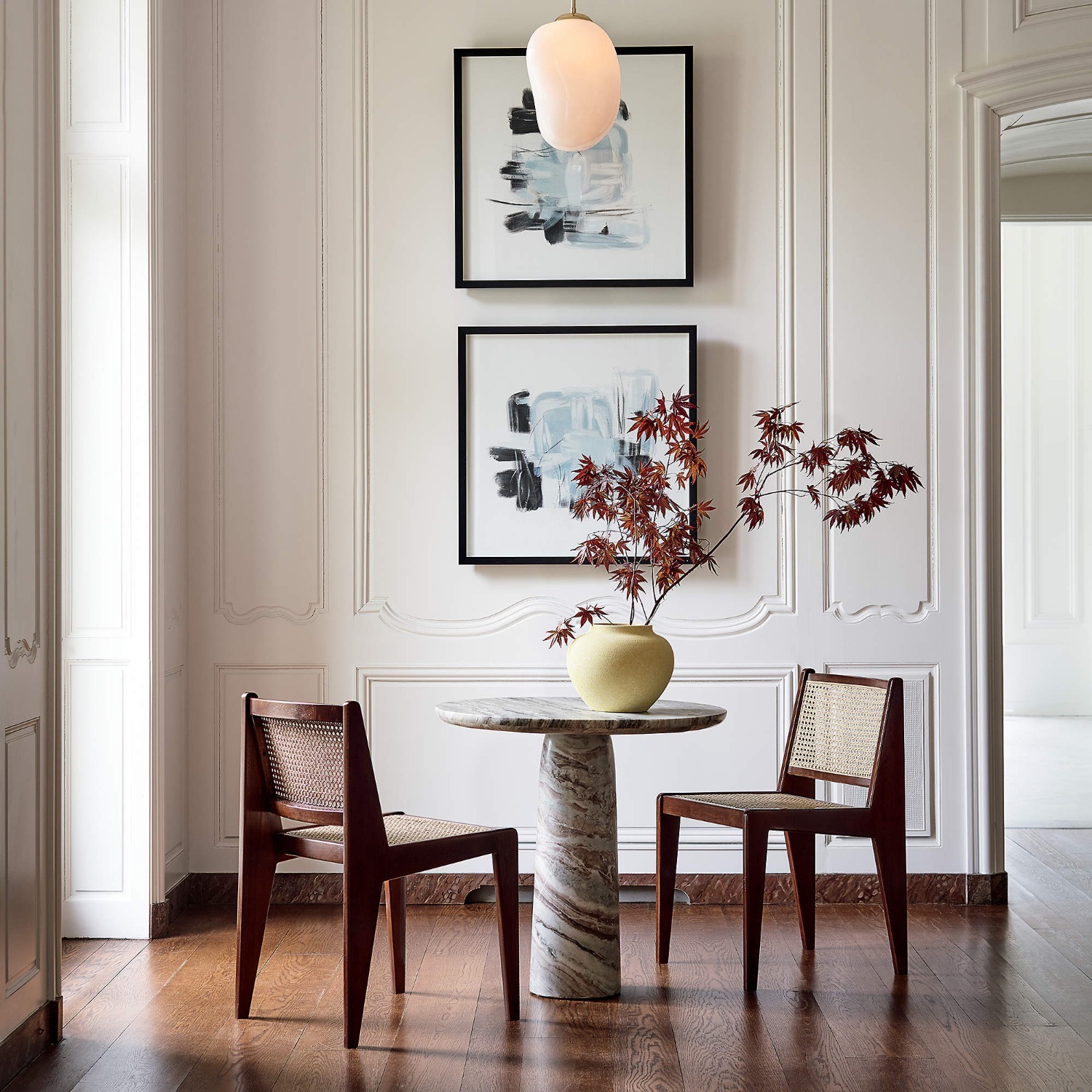 CB2 Babylon 30" Round Torrento Grey Marble Bistro Table - image-1