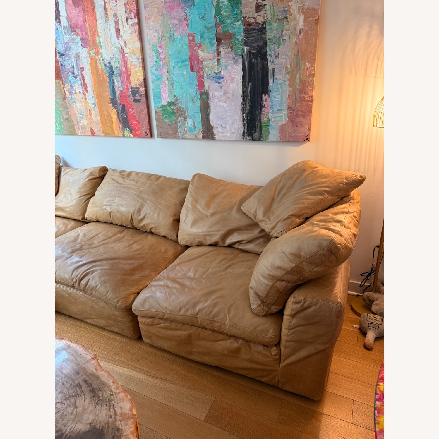 Restoration Hardware Cloud Modular Leather Sofa - image-3