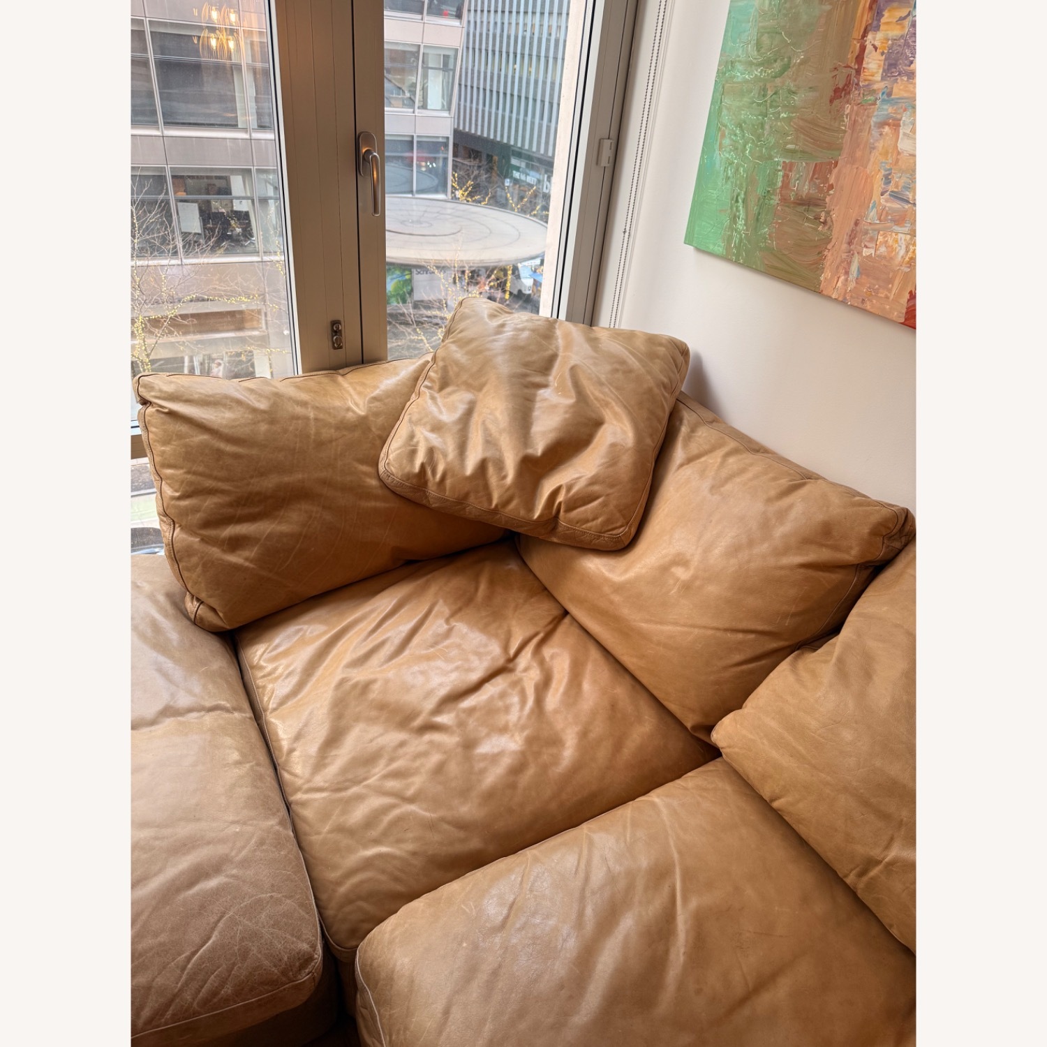 Restoration Hardware Cloud Modular Leather Sofa - image-7