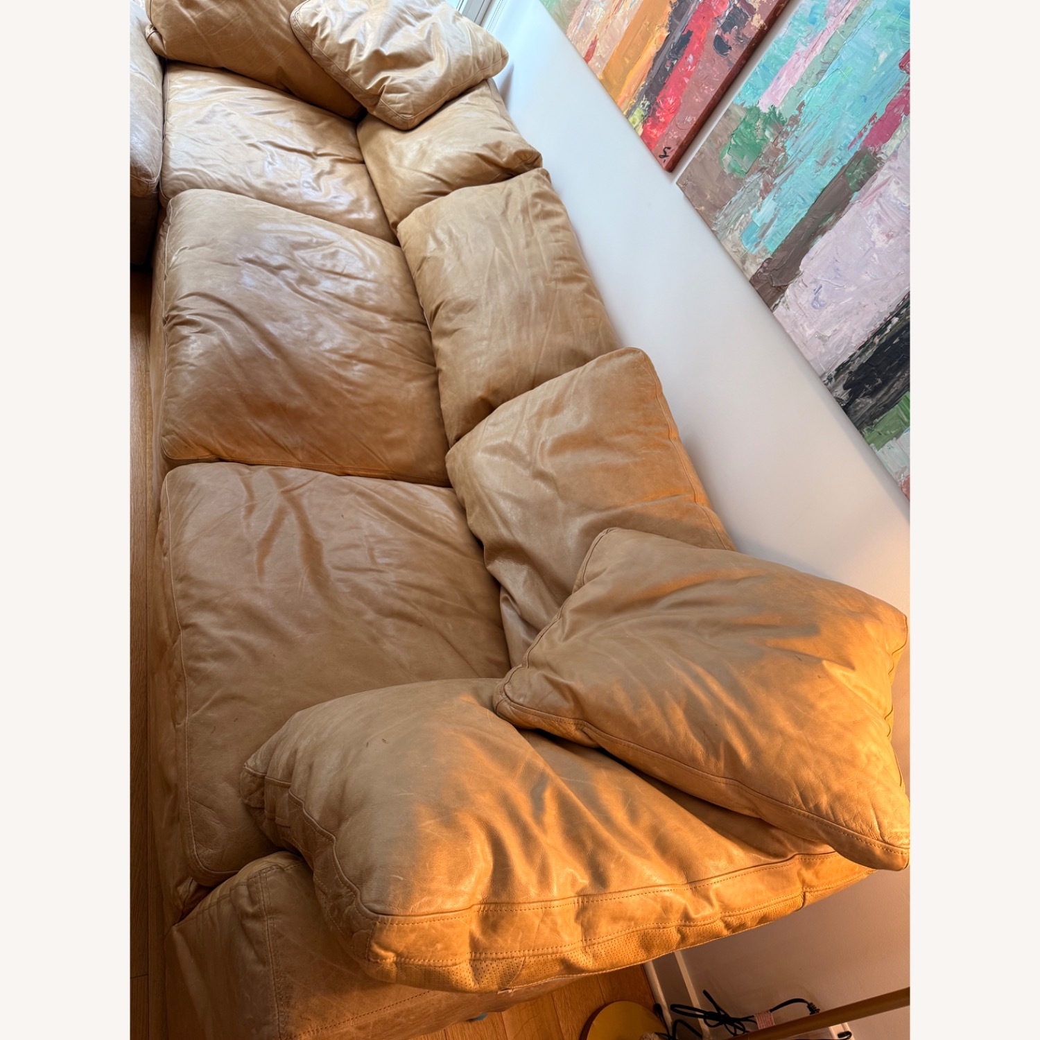 Restoration Hardware Cloud Modular Leather Sofa - image-8