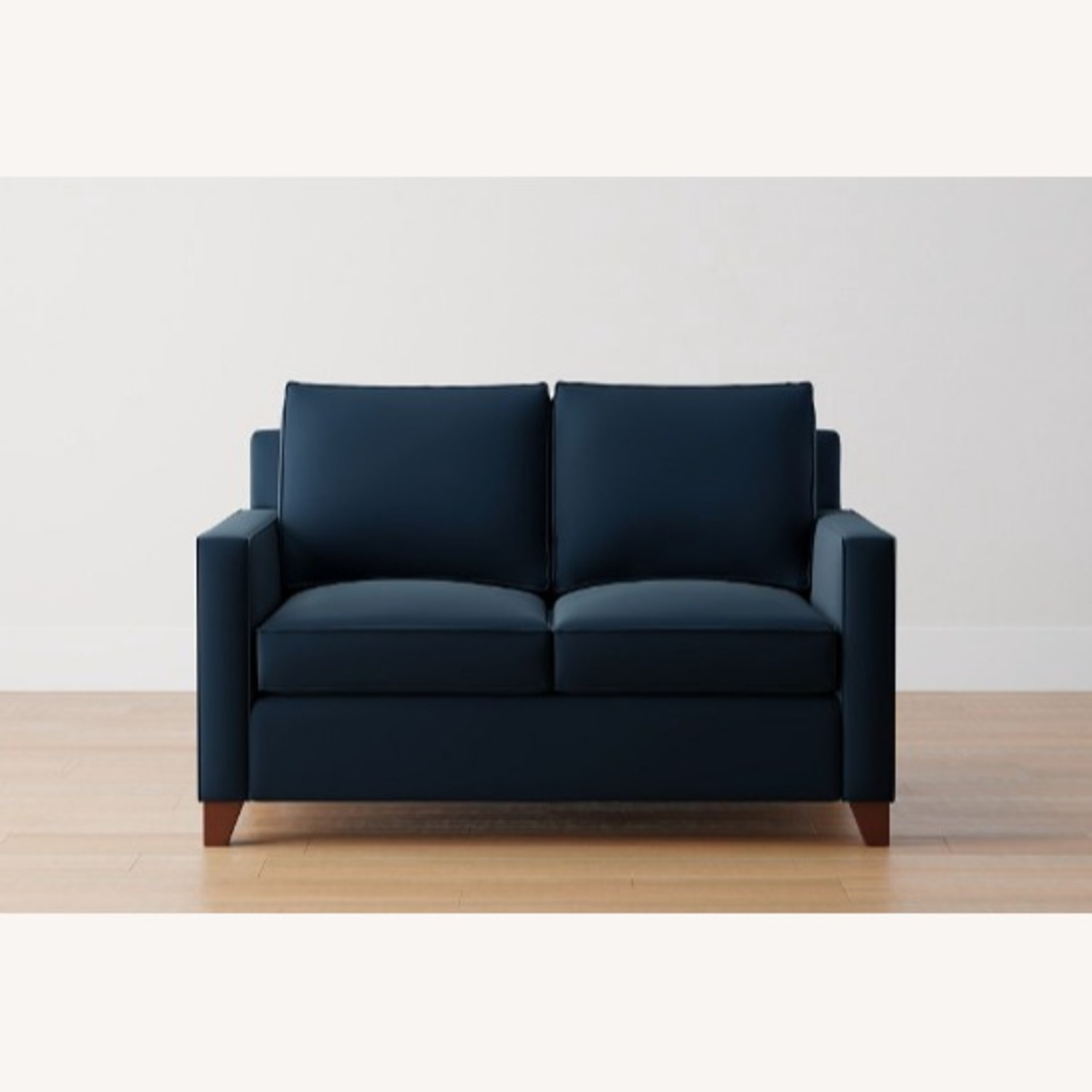 Pottery Barn Cameron Blue Velvet Loveseat - image-2