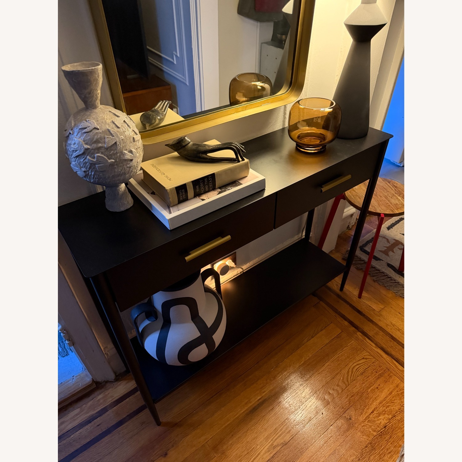 West Elm Black Metalwork Console 42" - image-1