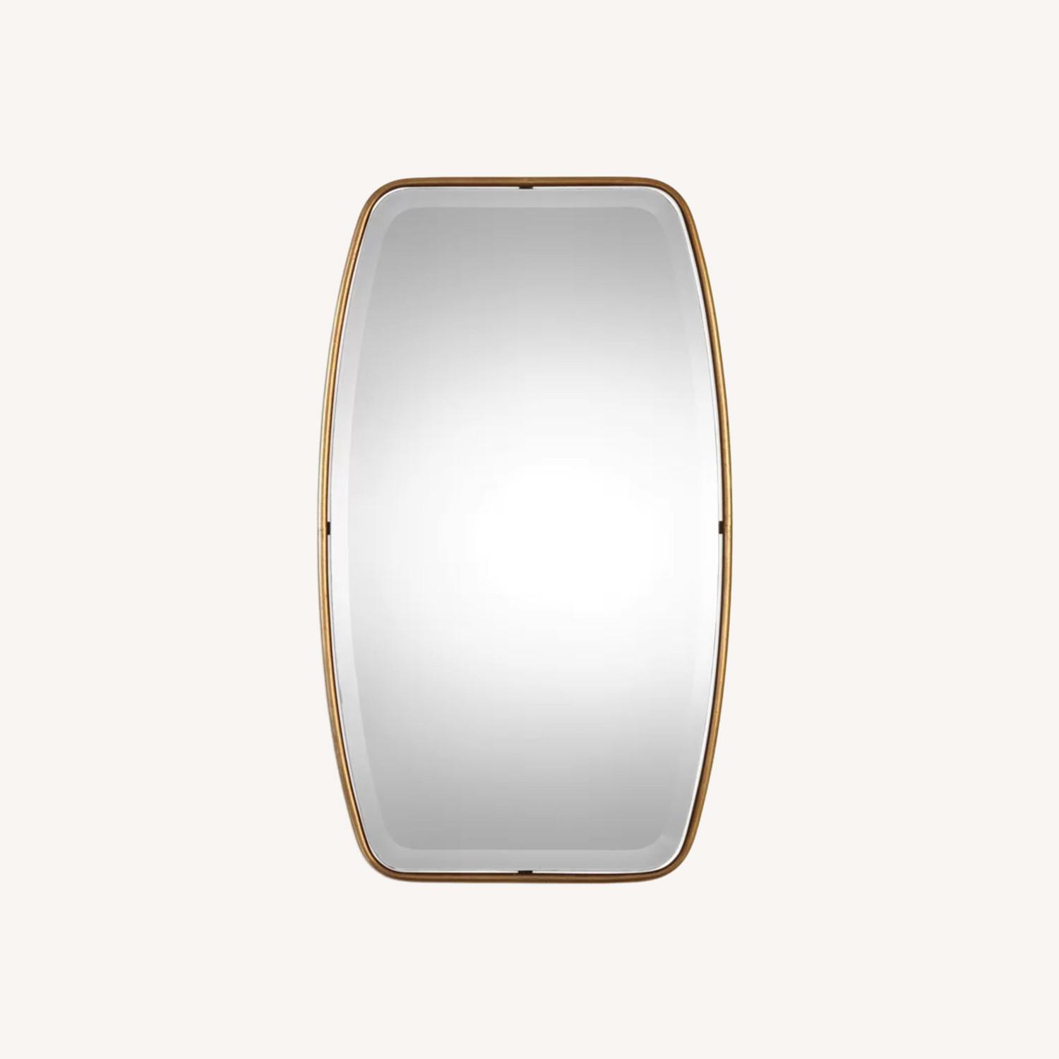 Antiqued Gold Leaf Beveled Wall Mirror  - image-0