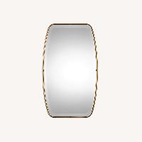 Antiqued Gold Leaf Beveled Wall Mirror