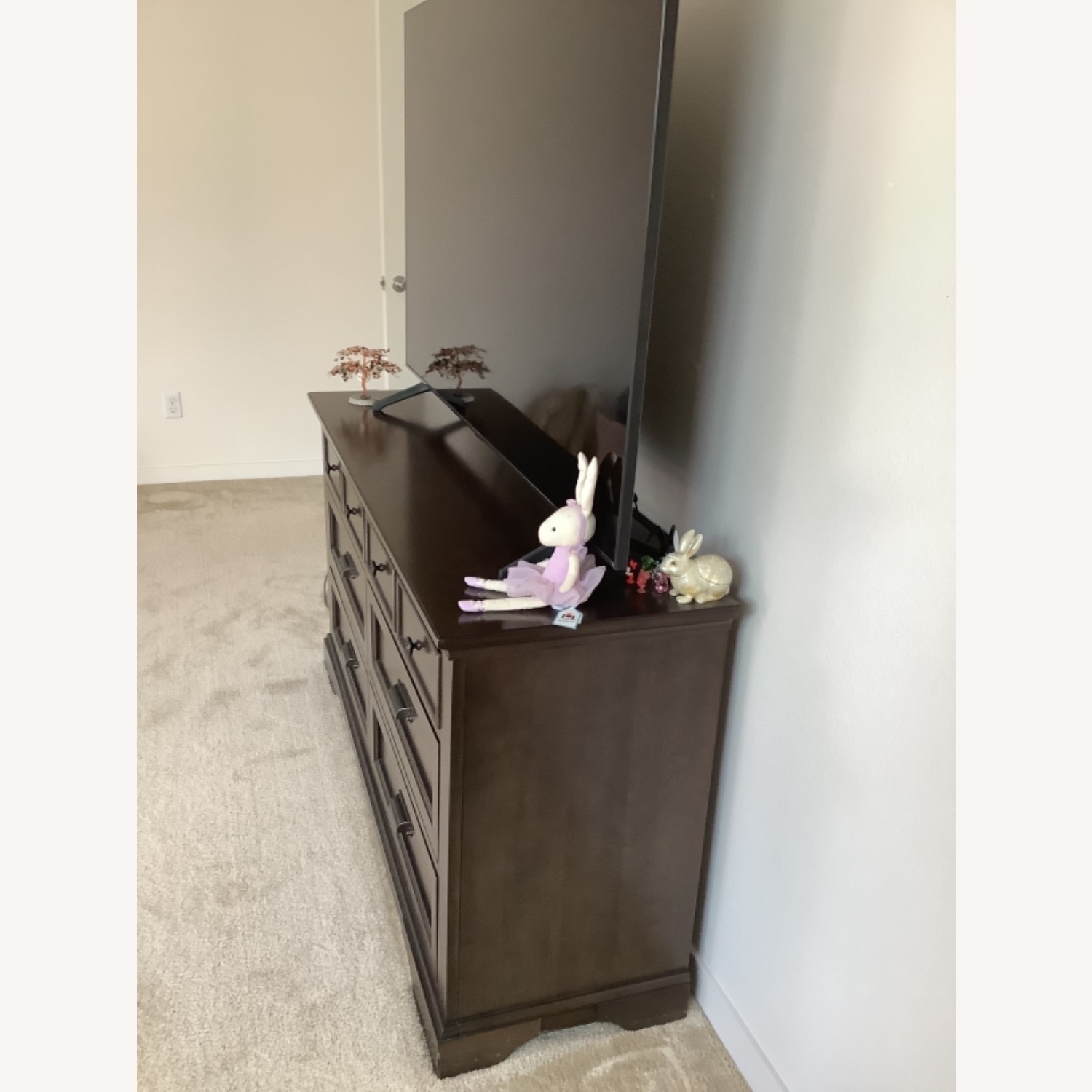 Dark Brown Wood Dresser - image-3