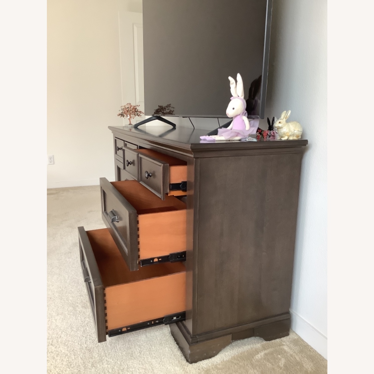 Dark Brown Wood Dresser - image-4