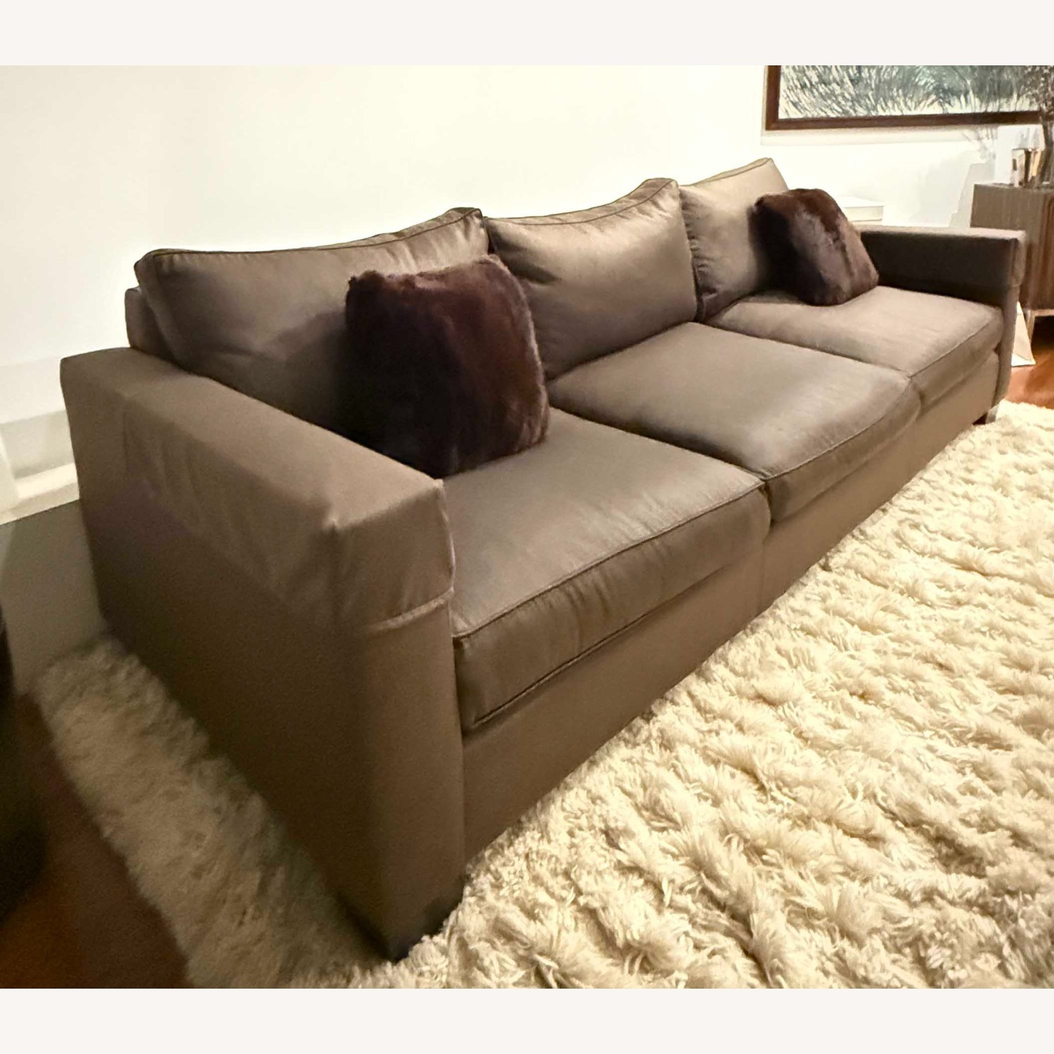Ralph Lauren Dark Brown Wool Blend 3+ Seater Sofa - image-4