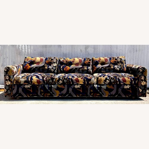 Used Vintage Boho Jack Lenor Mod Print Sofa  for sale on AptDeco