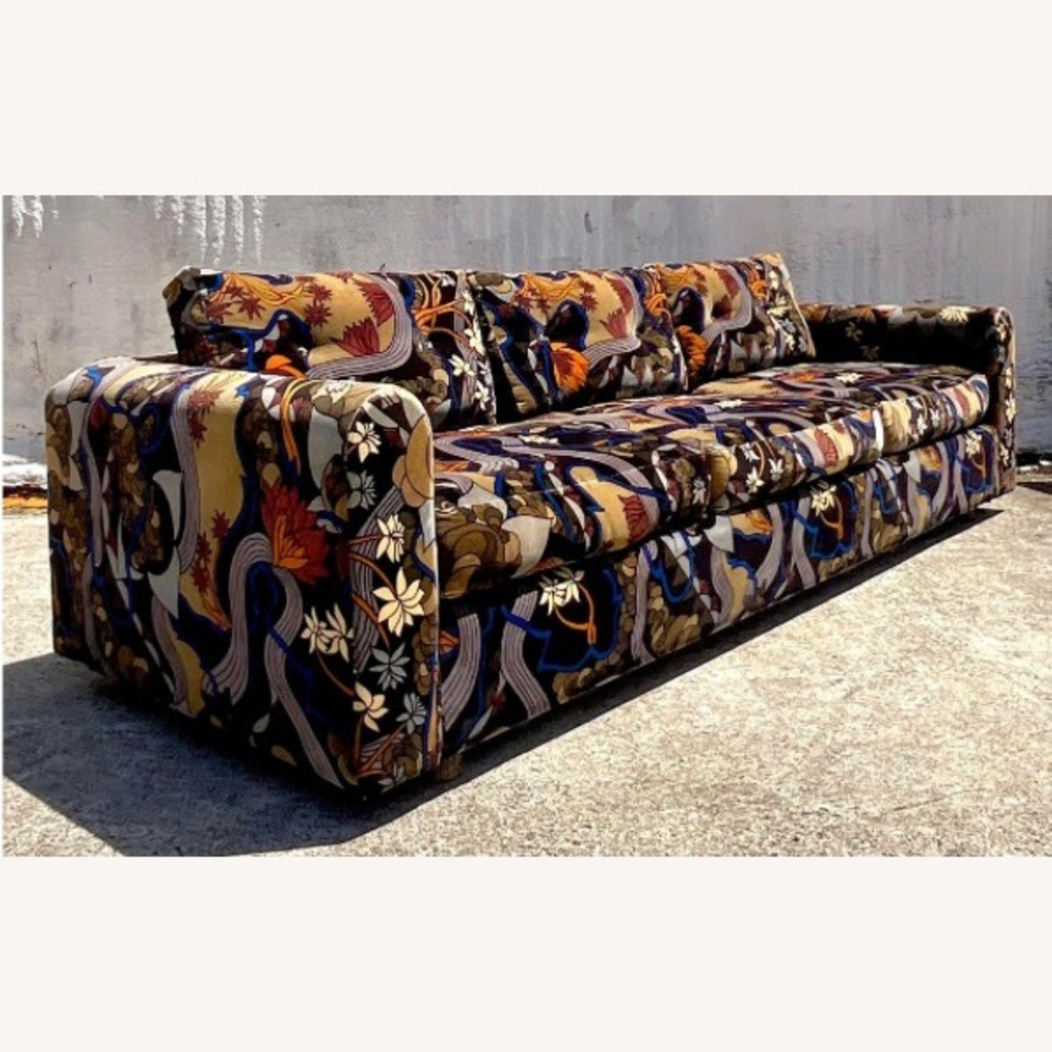 Vintage Boho Jack Lenor Mod Print Sofa  - image-3
