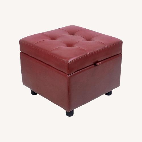 Used Amazon Red Leather Ottoman for sale on AptDeco