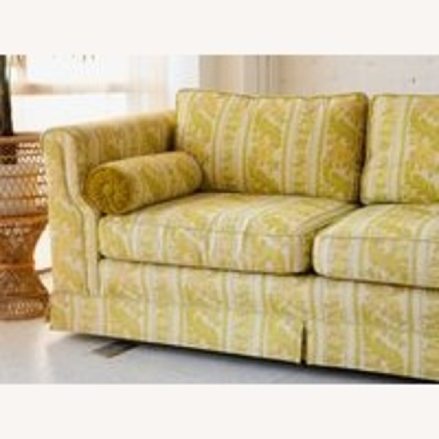 Vintage MCM Broyhill Furniture Flared Tuxedo Sofa - image-2