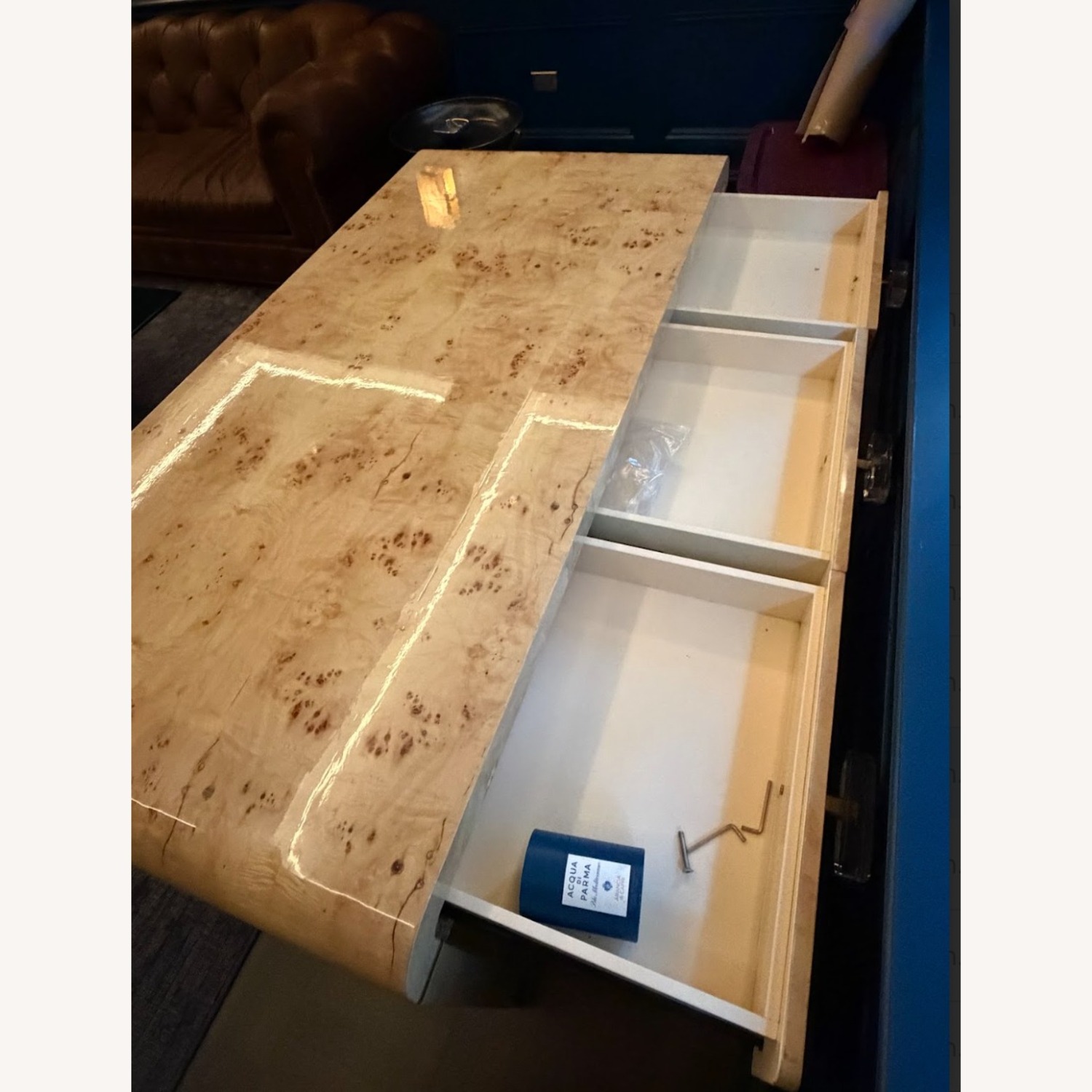 Myknos Burl Wood Natural Wood Desk - image-2