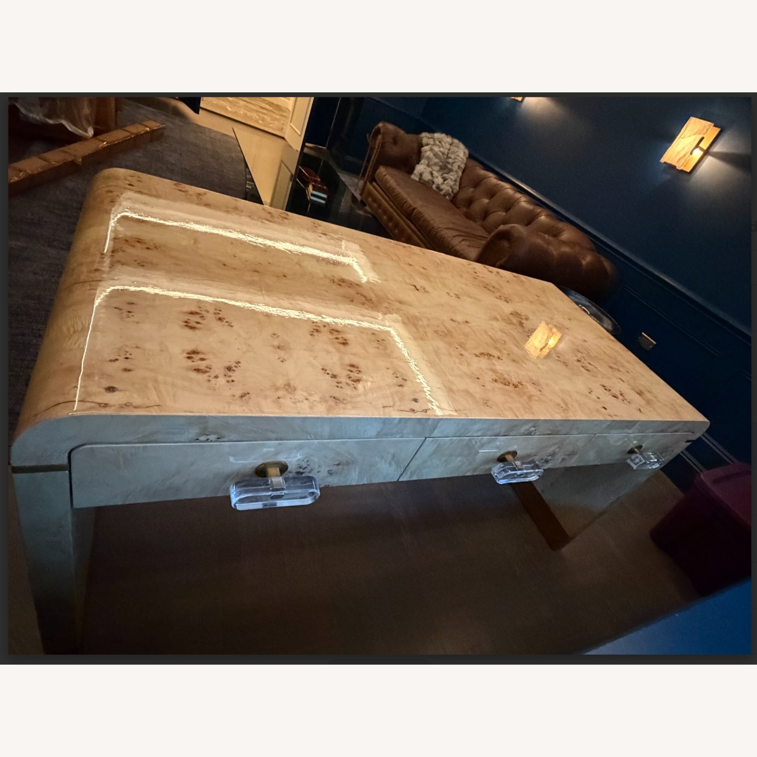 Myknos Burl Wood Natural Wood Desk - image-4