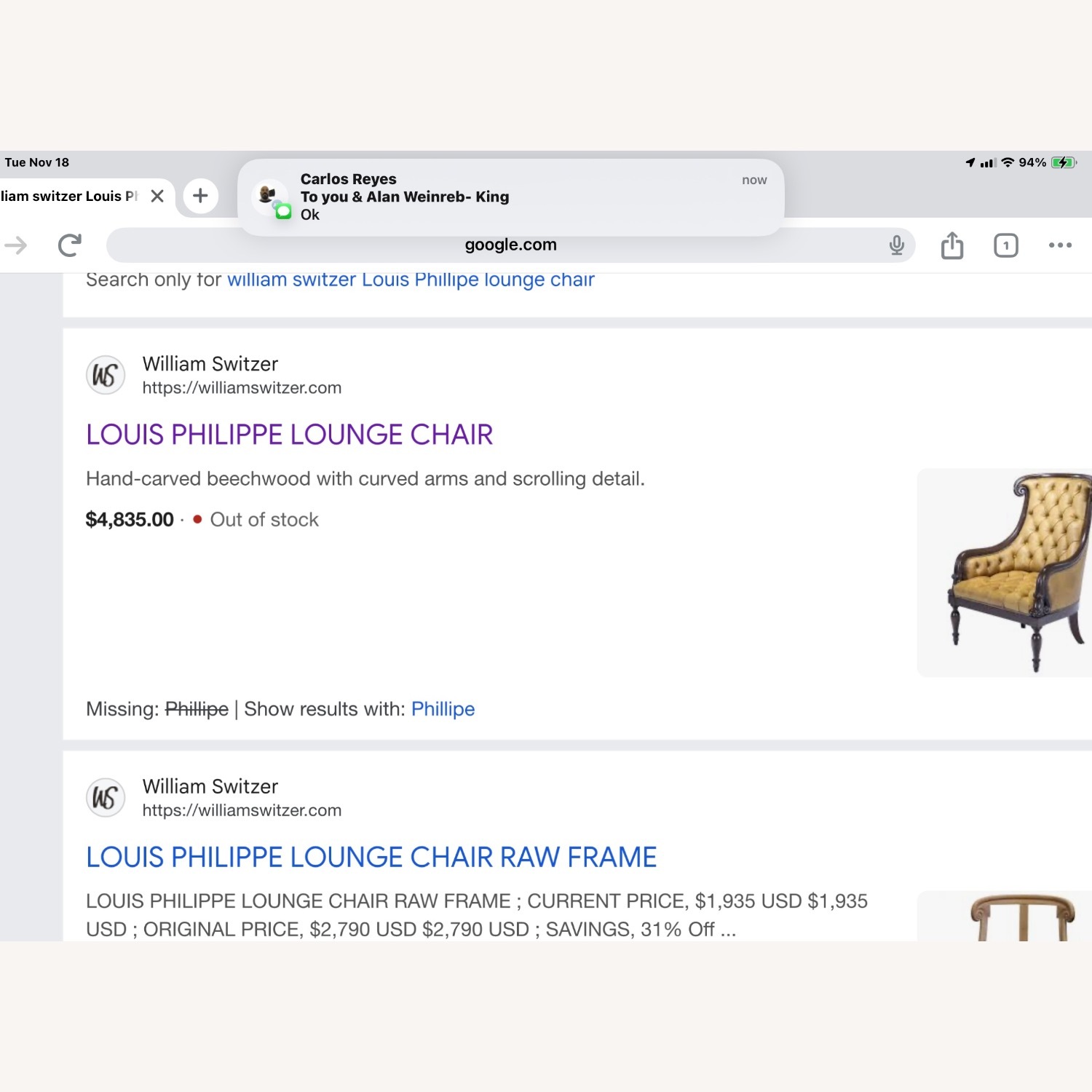 Louis Philippe Lounge Chair Accent Chairs - image-8