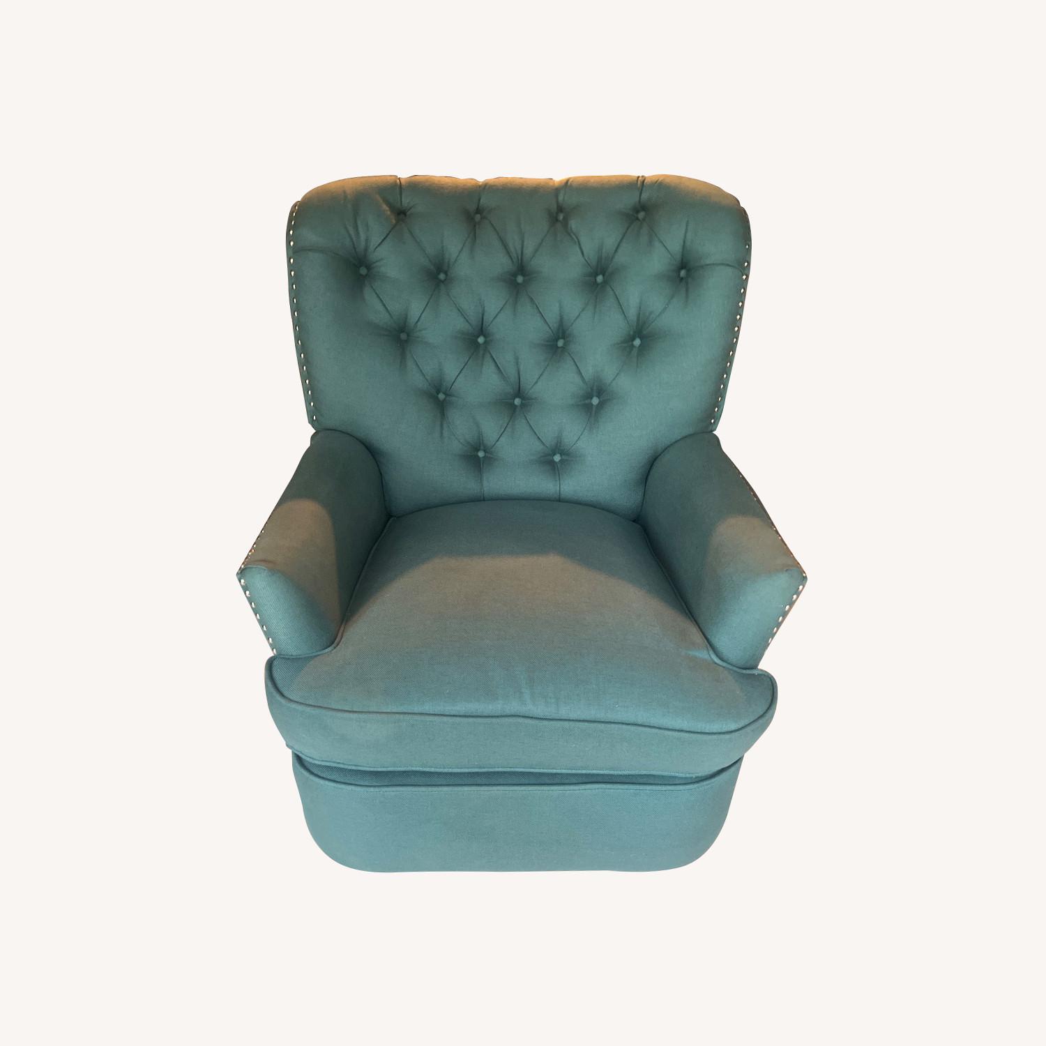 Amazon Blue Fabric Power  Recliner - image-0