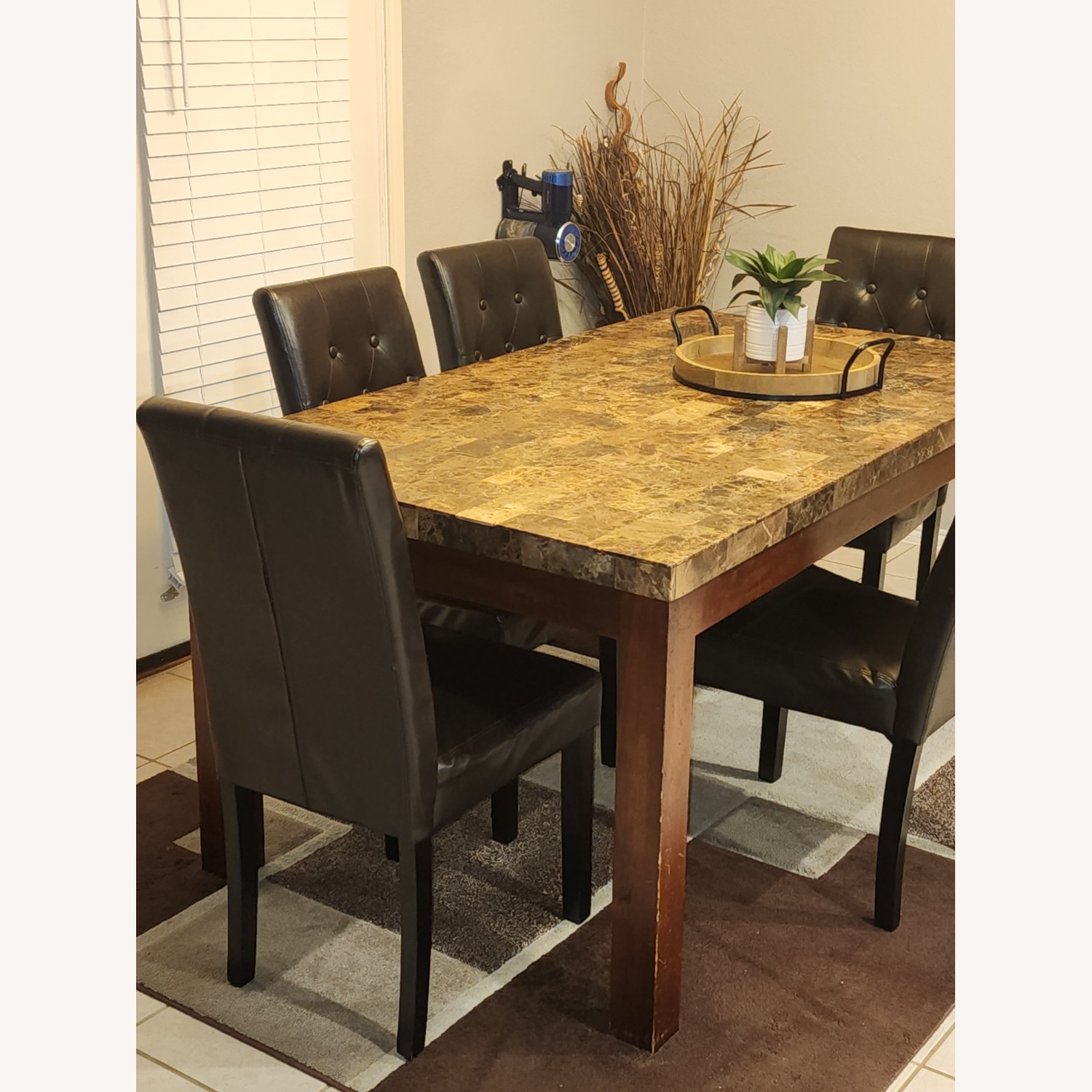 Rooms To Go  Dark Brown Faux Leather Dining Sets - image-3