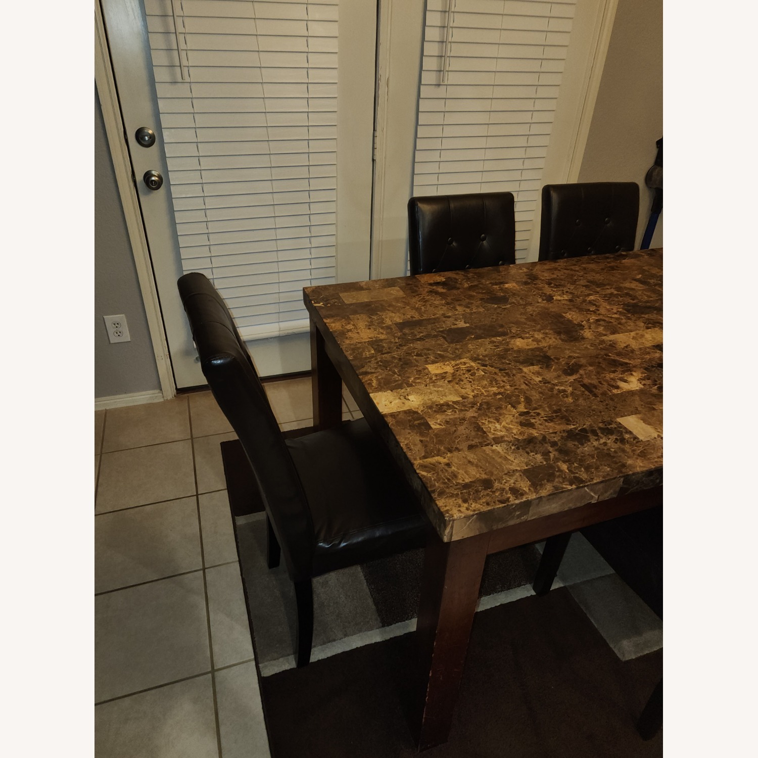 Rooms To Go  Dark Brown Faux Leather Dining Sets - image-2