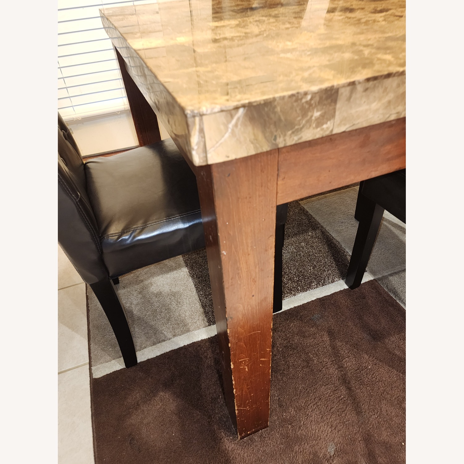 Rooms To Go  Dark Brown Faux Leather Dining Sets - image-4