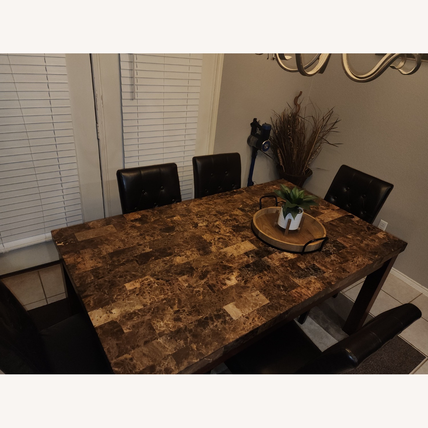 Rooms To Go  Dark Brown Faux Leather Dining Sets - image-1