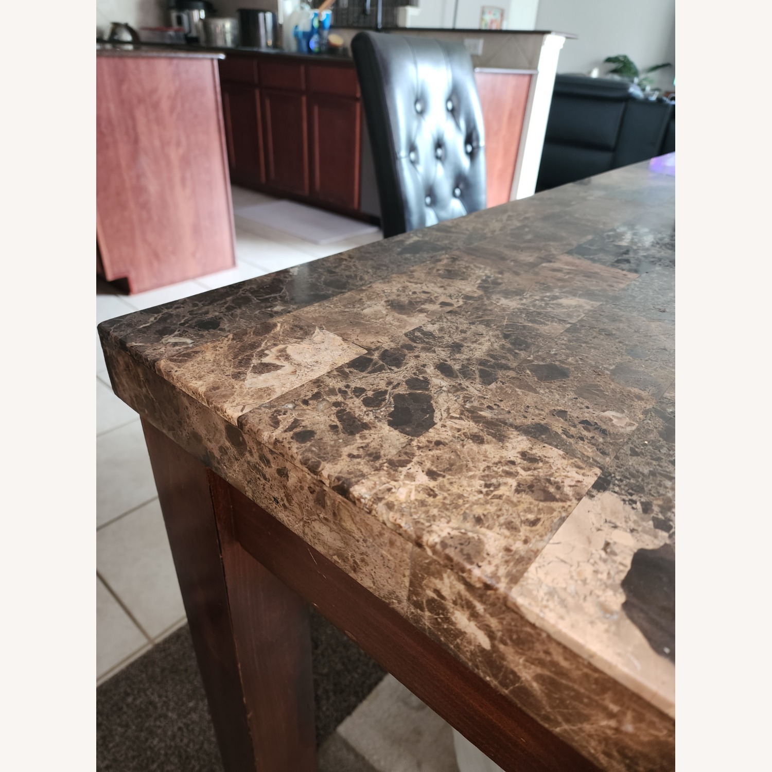 Rooms To Go  Dark Brown Faux Leather Dining Sets - image-5