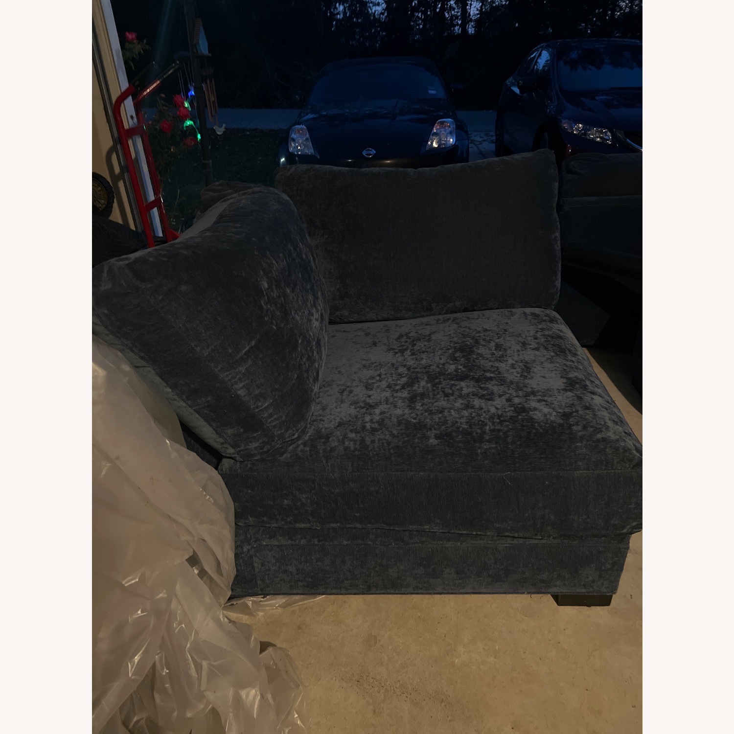 Blue Cindy Crawford Chair Matches Ottoman - image-2