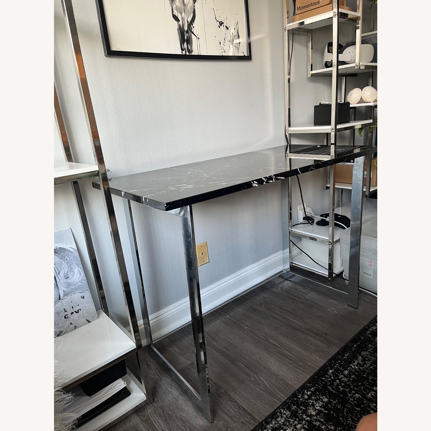 Wayfair Celetha Black Marble Desk - image-5