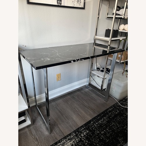 Used Wayfair Celetha Black Marble Desk for sale on AptDeco