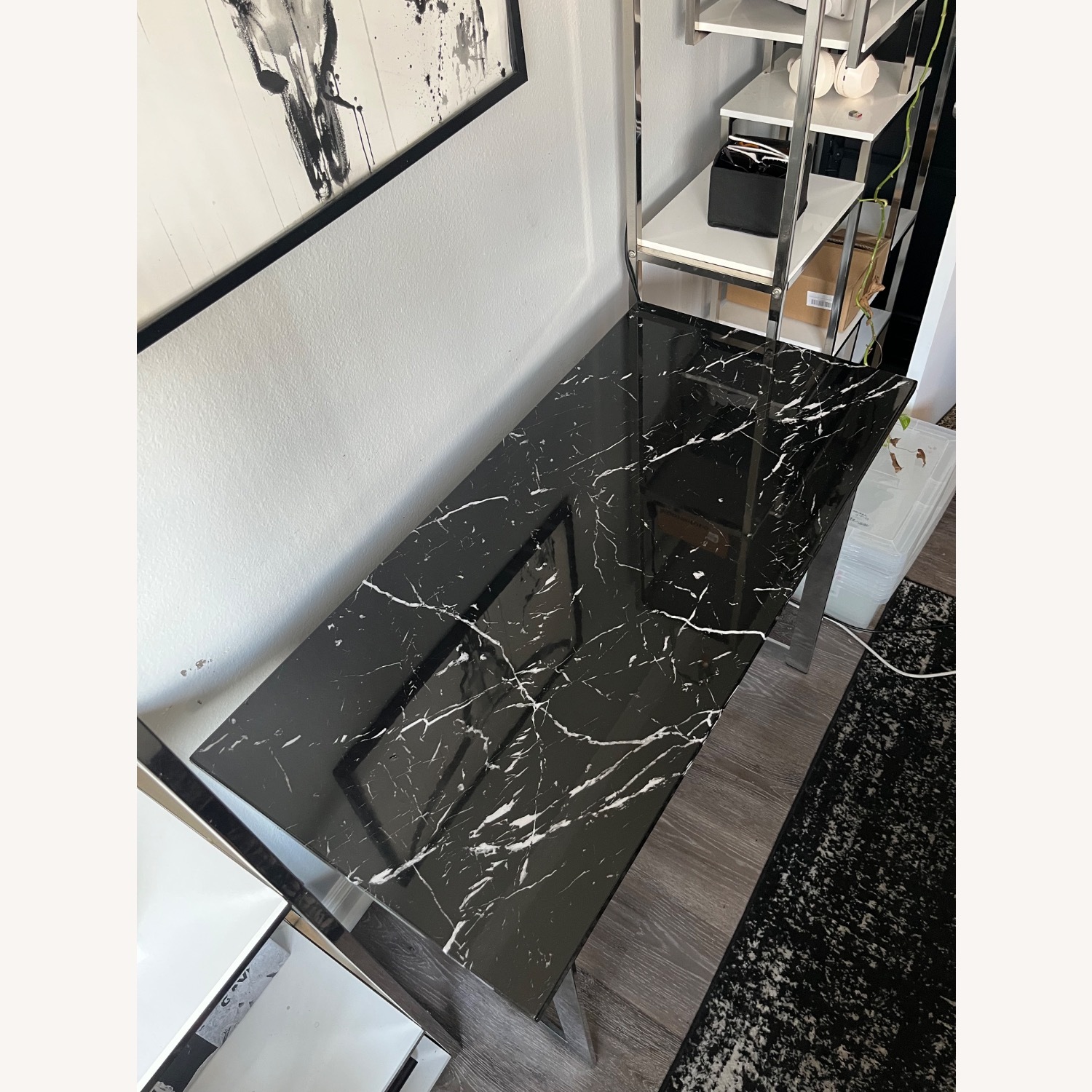 Wayfair Celetha Black Marble Desk - image-2