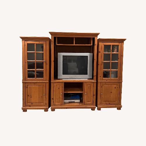 Used European Wood Classics Light Brown Wood Wall Unit for sale on AptDeco
