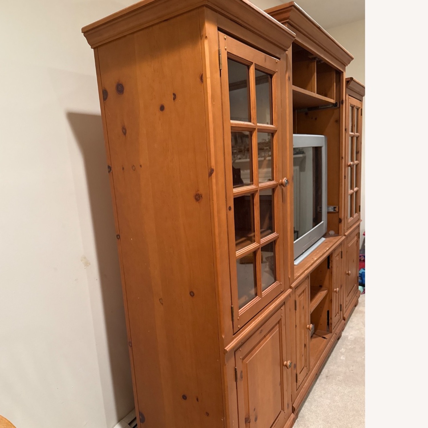 European Wood Classics Light Brown Wood Wall Unit - image-2