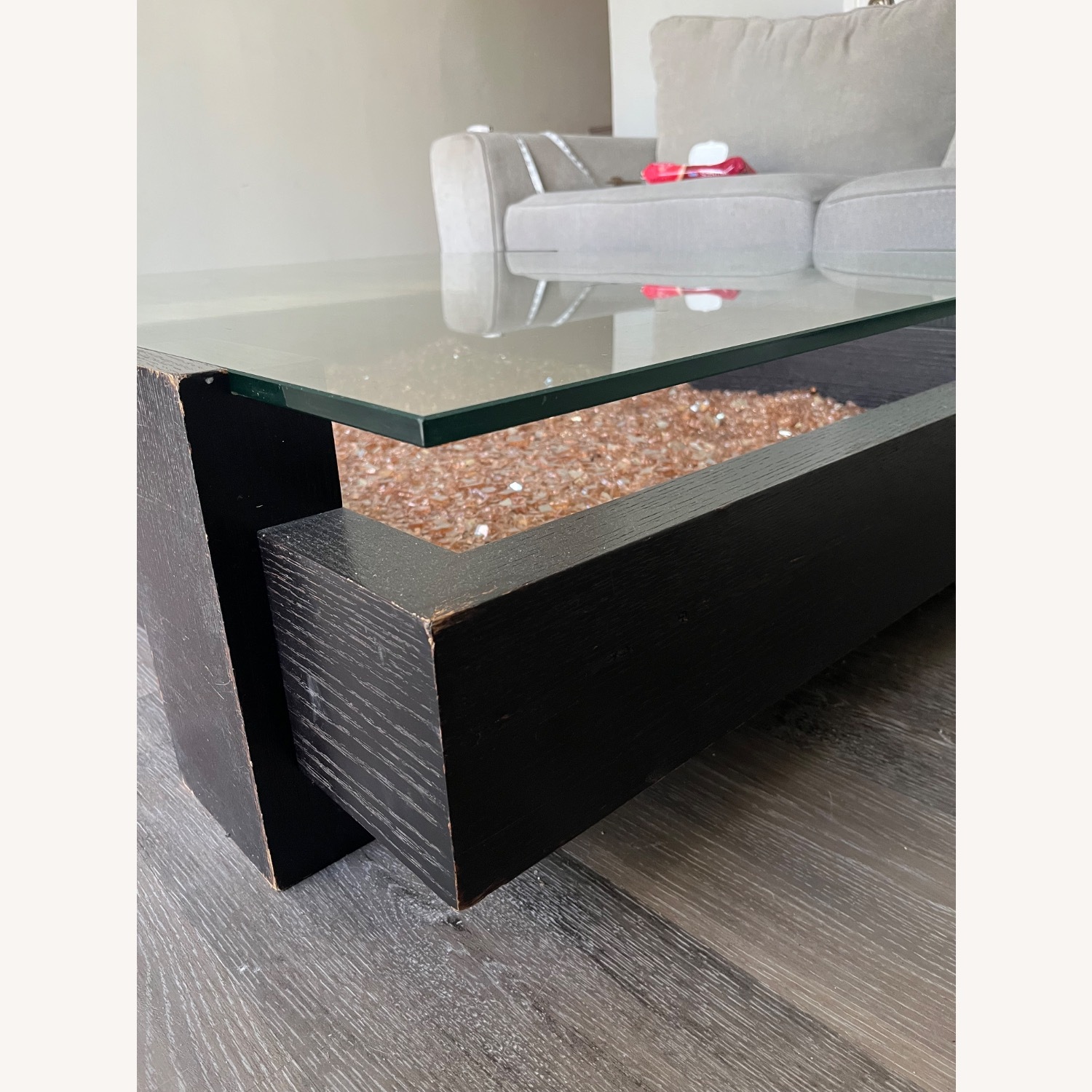 Vintage/Antique Wood and Glass Coffee Table - image-5